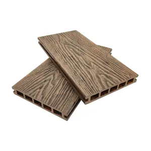 户外原材料防紫外线木塑复合铺面木材Wpc铺面混色3D木纹wpc铺面
