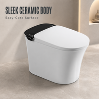 Toilette intelligente moderne avec bidet électrique sans réservoir, chasse d'eau silencieuse, télécommande, siège chauffant et siphon en S