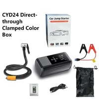 Compresseur d'air portable ABS pour voiture 12V 6400mAh avec pince intelligente, moniteur de pression des pneus, manomètre numérique et lampe de secours