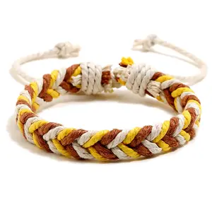 Handmade Braided Woven Friendship Bracelets Bulk Adjustable Waterproof String Wristbands For Unisex