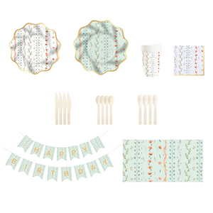 DAMAI Floral Paper <b>Plates</b> and Napkins Party Floral Party Supplies Baby <b>Shower</b> Dinnerware Sets for 8 Guests - Product Image 5