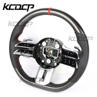 Pour Benz AMG GLC GLE S63 G63 G65 Gt63 EQB GTS GT W205 W204 W206 W221 W222 W223 W213 W211 W219 LED Volant en fibre de carbone