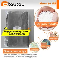 OTAUTAU Housse de pouf moderne d'extérieur en tissu Oxford pour piscine, transat flottant, plage, club SF505 – Housse amovible et imperméable (sans rembourrage)