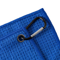 Serviette de golf en microfibre à motif gaufré avec mousqueton, chiffon de nettoyage absorbant, serviette de sport, logo personnalisé, vente en gros, OEM