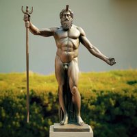 Sculpture de reproduction célèbre personnalisée sculpture grecque artisanat en métal Statue en bronze de Zeus ou Poséidon