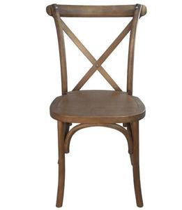 <span class=keywords><strong>Chaises</strong></span> de salle à manger de restaurant à dossier croisé en bois de chêne brun foncé - Product Image 1