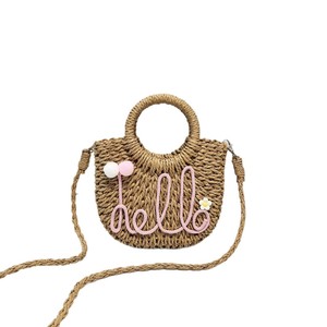 Borsa da donna alla moda estiva fatta a mano in paglia tinta unita Casual a spalla portatile a scelta all'ingrosso - Product Image 5