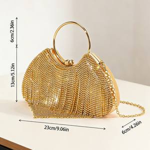 Bolso de Noche de Lujo con Borlas de Diamantes de Imitación, Suministro Directo de Fábrica, Bolso de Mano, Bandolera, Cartera de Fiesta de Moda - Product Image 4