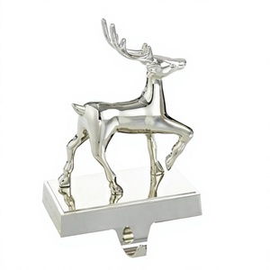 Support de chaussettes en forme de renne en argent, technique de moulage à la main, décoration de Noël et de fêtes, article cadeau - Product Image 1
