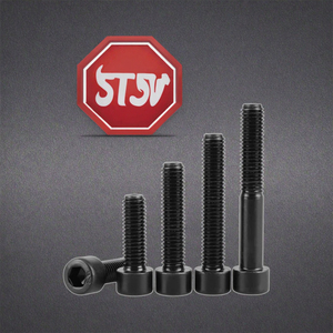 Bu lông đầu chén thép M4M5M6M8M, cấp 8.8, phủ oxit đen, ren suốt, đầu trụ, tiêu chuẩn ANSI, đầu lục giác chìm, hệ mét, 30mm, 16mm - Product Image 5