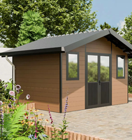 Abri de jardin extérieur en panneaux sandwich d'acier série E, abri de jardin moderne en bois, installation facile, atelier, rangement extérieur, parc, appartement