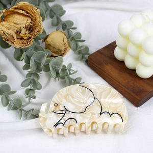 YIYI estilo coreano lindo caqui acetato elefante pelo garra moda animal chica garra clip personalizado al por mayor - Product Image 6