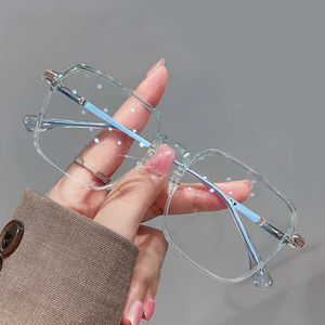 Lunettes anti-lumière bleue multi-styles ultra-légères à monture carrée large pour hommes et femmes, monture de lunettes optiques universelle - Product Image 4