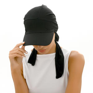 女式时尚一体式弹力长尾头巾方便棒球帽多色头巾100% 涤纶 - Product Image 4