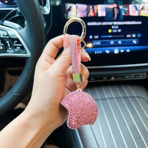 Hot Bling Bling Car Keyholder <b>Mini</b> Helmet Keychain Pendant Cool <b>Hand</b>-made Motorcycle Crystal Helmet Keychain - Product Image 6