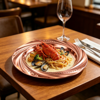 Moderne Edelstahl-Chafing-Dishes mit Polierter Oberfläche für Restaurants und Feiern - Langlebige, Anpassbare Dekorative Speiseplatten
