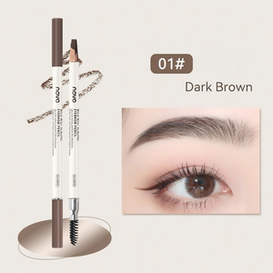 <span class=keywords><strong>Crayon</strong></span> à sourcils double tête brun foncé, résistant aux taches et à l'eau, avec pinceau pour créer des sourcils naturels effet poil à poil, tenue longue durée. - Product Image 2