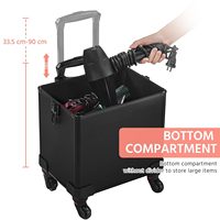 Trousse de maquillage professionnelle 4 en 1 Trousse de maquillage en aluminium Trousse de maquillage à roulettes Extra Large Trolley Makeup Travel Organizer