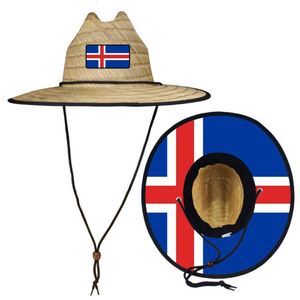 Chapeau de paille creux en gros avec logo personnalisé pour femmes et hommes, sombreros à large bord, chapeau de soleil imprimé pour l'été, chapeaux de paille de sauveteur - Product Image 5