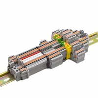Bloque de Terminales de Empuje para Riel DIN PT 2.5-QUATTRO, de Plástico, para Cable Eléctrico, 4 Conectores, Gris, 800V 24A, Certificado CE