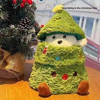 Peluche chien de Noël OEM, jouet en peluche doux, poupée chien, cadeau de Noël, décoration en peluche 35cm, vente en gros