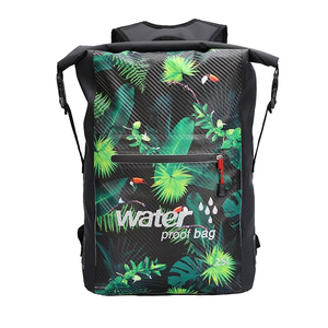 Bâche PVC personnalisée 25L Sac sec Sac à dos étanche avec feuilles de palmier, fleur, kayak, bateau, randonnée, camping, plage - Product Image 1