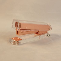 Agrafeuse standard manuelle acrylique or rose transparente avec capacité d'agrafe 100 pièces