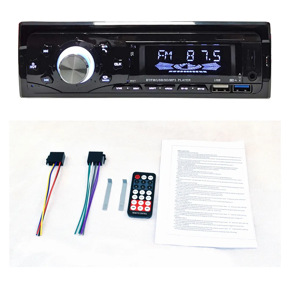 12V a buon mercato Radio FM Stereo 1 Din lettore MP3 per auto ricevitore musicale Audio Aux TF ingresso USB trasmettitore fm autoradio