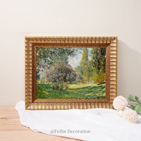 Peintures décoratives de paysages européens et de fleurs, art mural, cadre en bois vintage, toile de luxe à suspendre pour la maison, mariage