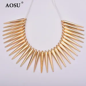 AOSU Großhandel 1000pcs 5*35mm Gold Sil ver Nieten Long Punk Niet Nähen Kunststoff Nieten Spikes für Kleidung DIY Handwerk