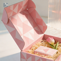 Boîte d'expédition en carton ondulé personnalisée avec logo de marque imprimé or rose pour cosmétiques, vêtements, bijoux, emballages cadeaux, lunettes de soleil
