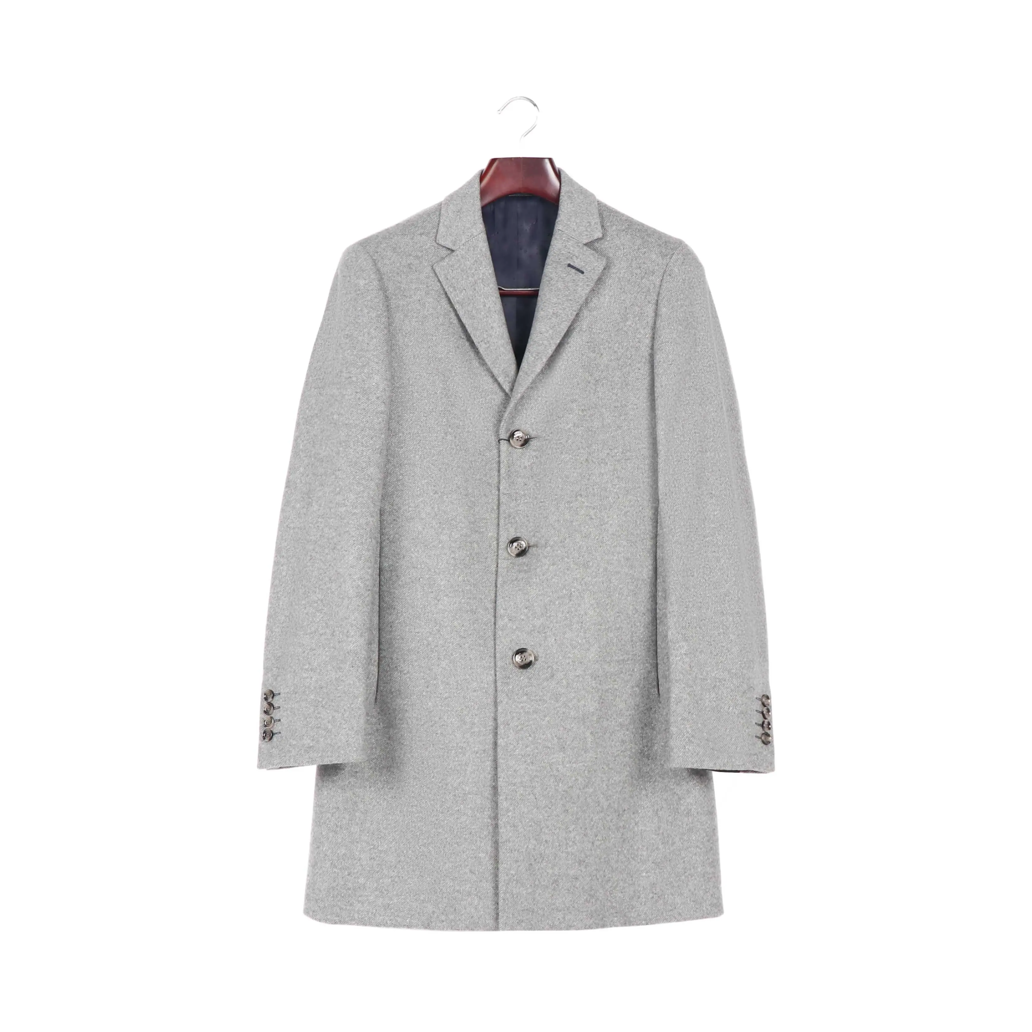 top quality business style wool coat formal men long sleeve Single breasted men wool Suit formal grey Slim wool coat for men