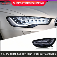 Projecteurs LED pour phares avant avec feux de jour LED, feux antibrouillard et clignotants séquentiels pour Audi A6L C7 2012-2015
