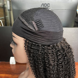 Accepter les boîtes de perruques Emballage de logo personnalisé, <span class=keywords><strong>perruque</strong></span> de cheveux humains <span class=keywords><strong>afro</strong></span> crépus mongole 180% 4C, <span class=keywords><strong>perruque</strong></span> de bandeau de cheveux vierges bruts - Product Image 5