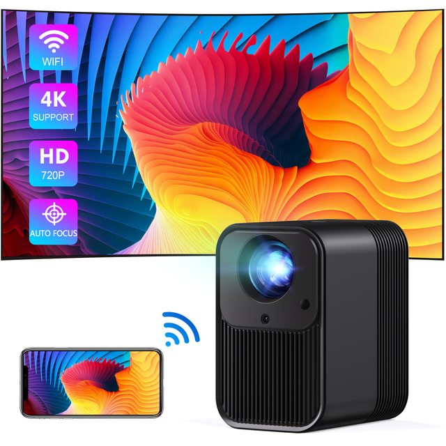 CRE CR30 300 ANSI Lumens LED Home Theater Projector Mini 4K 5G WiFi Auto Focus Lens 8GB Storage Pocketable for Phone Android