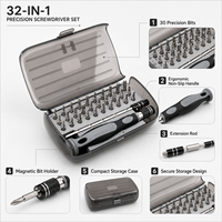 Kit d'outils de réparation électronique de précision 32 pièces, embouts magnétiques micro, tournevis de qualité industrielle, multi-usages, pour têtes de vis en plastique