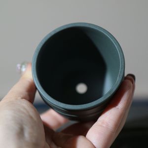 Maceta de Arcilla Verde para Flores en Miniatura, Pequeña Maceta de Escritorio para Bonsái, Hecha a Mano, Estilo Clásico, Tamaño de Palma - Product Image 2