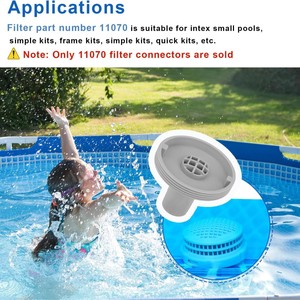 Connecteur de filtre 11070, pièce de rechange pour piscine hors sol Intex, sortie de vidange, entrée d'eau, matériau ABS gris - Product Image 4