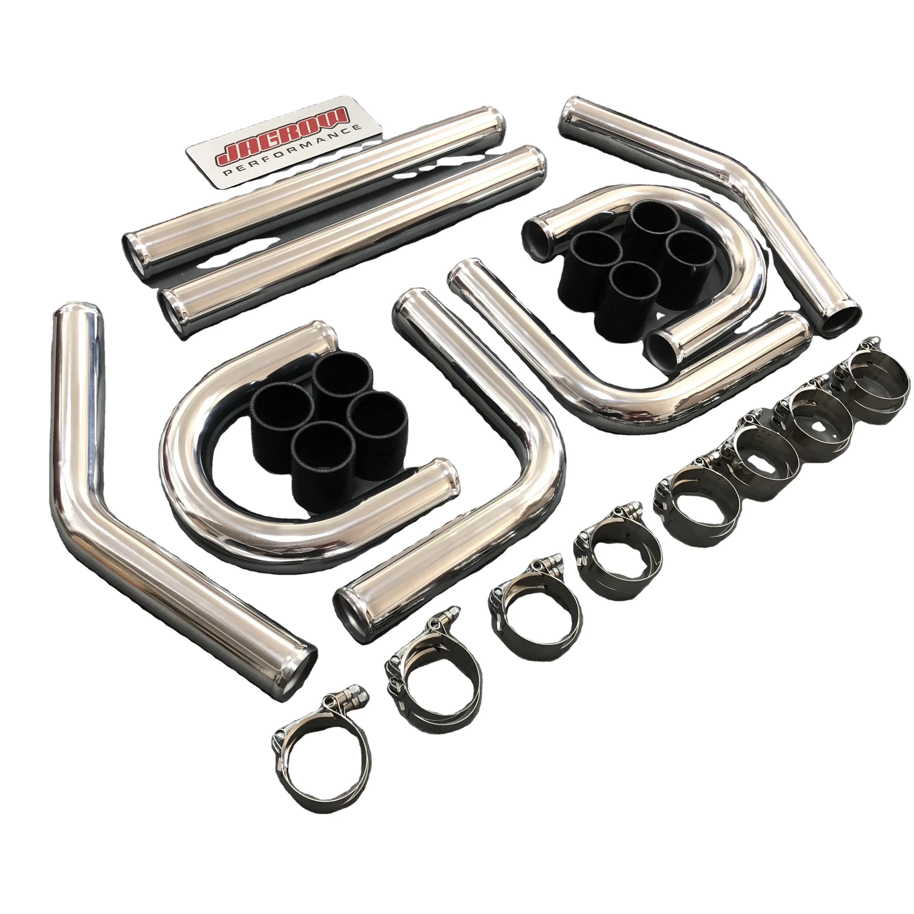 Universal 8pcs Black Front Mount Turbo Intercooler Piping kit,Silicone Hose and Clamps Kit for sale