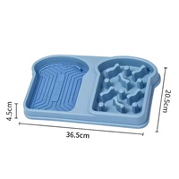 Gamelle 2-en-1 pour animaux : Bol anti-étouffement et tapis à lécher antidérapant en plastique pour chiens et chats