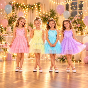 Robe de danse de ballet pour filles, en tissu extensible de yoga, bretelles spaghetti, jupe tutu en maille à volants en forme de cœur et sequins - Product Image 4