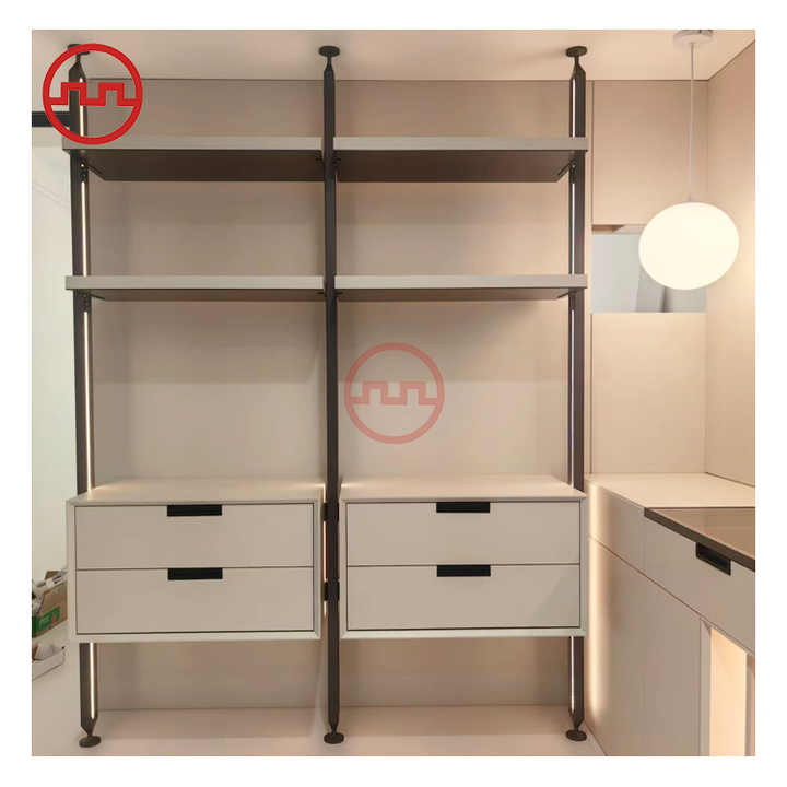 Modern Living Room Ladder Storage Racks Glass Bookshelf Wall-mounted ...