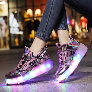 Children's Light Up Roller Shoes With Dual Wheels Size 27-43 For Kids Sport Wear - Product Image 3