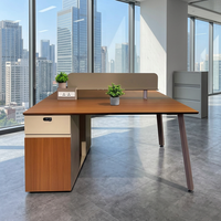 Poste de travail de bureau individuel moderne en bois avec cloison de séparation et table, ensemble de mobilier pour employés, vente en gros