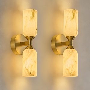<span class=keywords><strong>Applique</strong></span> da Parete in Alabastro con <span class=keywords><strong>Doppia</strong></span> <span class=keywords><strong>Luce</strong></span>, Lampada da Parete Moderna in Marmo Naturale Spagnolo per Camera da Letto e Hotel, <span class=keywords><strong>Applique</strong></span> da Parete in Alabastro per Vanità - Product Image 3