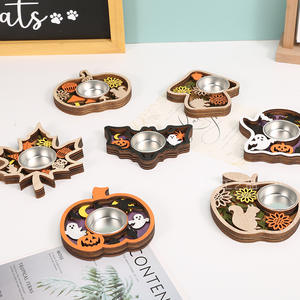 Base créative en bois pour chandelier d'Halloween Décoration de table de vacances pour les fournitures de fête promotionnelles ajoutant Thanksgiving - Product Image 3