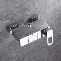 Ensemble complet de système de mitigeur de robinet de douche de salle de bains à montage mural de luxe en laiton moderne