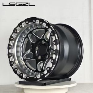 LSGZL <span class=keywords><strong>Jante</strong></span> forgée monobloc <span class=keywords><strong>15</strong></span> 16 18 20 22 24 pouces <span class=keywords><strong>Jante</strong></span> <span class=keywords><strong>Beadlock</strong></span> 5x114.3 5x130 6x139.7 pour C8 C10 Benz BMW Drag Wheel Belak - Product Image 3