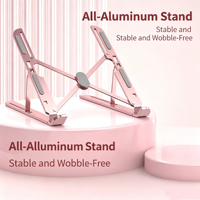 Soporte Ajustable y Plegable de Aluminio para Laptop, Base Elevadora Portátil para Computadoras Portátiles de 10 a 15.6 Pulgadas, Soporte para Laptop de Oficina