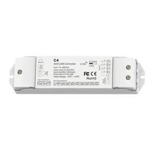 Skydance ไฟหรี่ Led C4 12V 24V 36V 48V 150-1200mA,ตัวควบคุมไฟหรี่ LED 4ช่อง RGB RGBW RF แบบไร้สายควบคุมกระแสคงที่ CC PWM